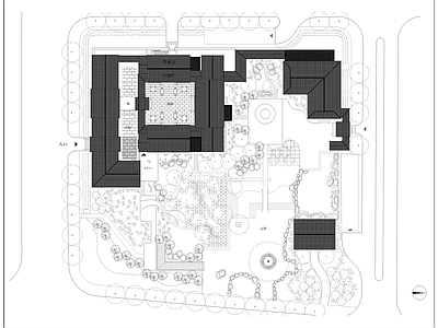 1000㎡餐厅室内建筑景观 施工图