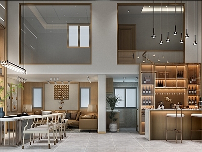 现代烟酒店 酒庄 酒 茶桌 展柜 盆裁沙发