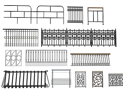 现代围栏 护栏 扶手 栏杆