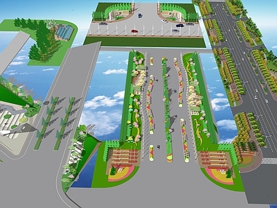 现代道路 道路绿化景观 高速公路建设