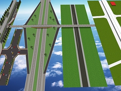 现代道路 道路绿化景观 高速公路建设 道路硬化