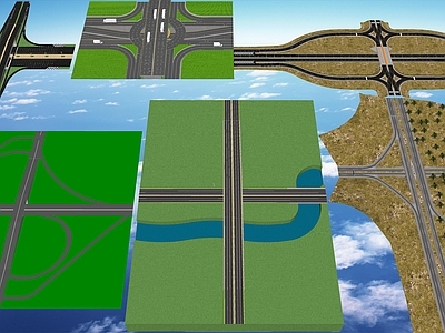 现代道路 道路绿化景观 高速公路建设 道路硬化