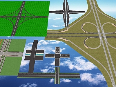 现代道路 道路绿化景观 高速公路建设 道路硬化