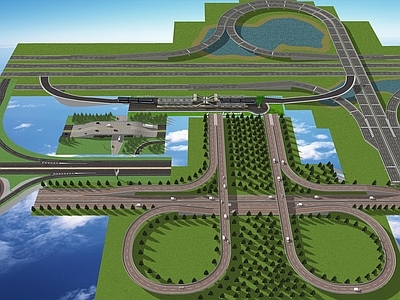 现代道路 道路绿化景观 高速公路建设 道路硬化