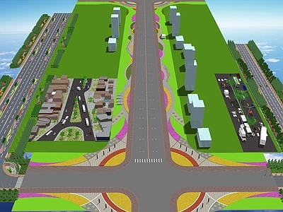 现代道路 道路绿化景观 高速公路建设 道路硬化