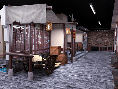 中式党建展厅 徽派 统战展厅 茶马古道