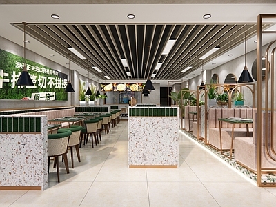 现代西餐厅 披萨店 牛排店 汉堡店 桌椅 隔断