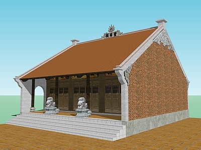 中式寺庙建筑 庙宇