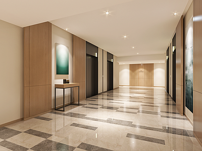 现代电梯间