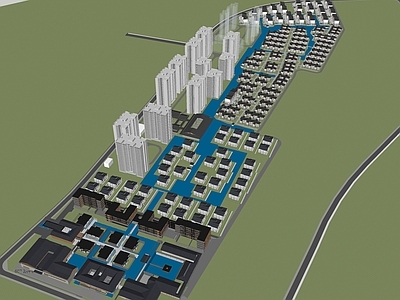 新中式鸟瞰图规划 城市