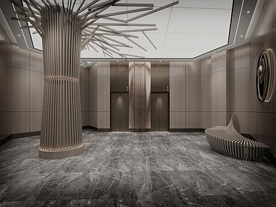 现代电梯间 等候区