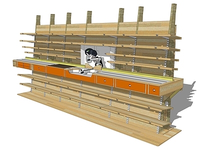 现代实木工具架
