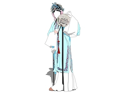2D中式京剧美女 京剧人物剪影