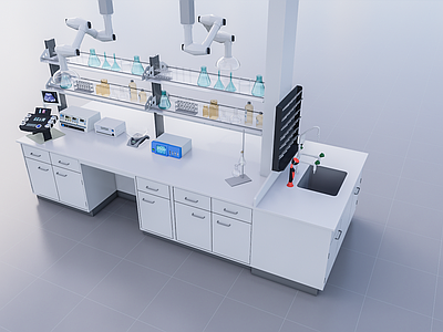 现代医疗实验室台 水槽 实验烧杯 化验器皿 实验桌