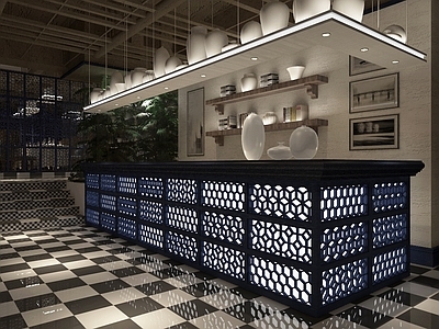 中式餐厅 CAD 施工图效果图