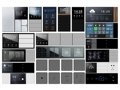 现代开关插座 面板 开关面板 开关 显示器 禁 开关