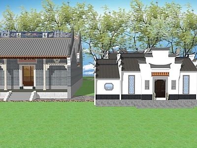 中式寺庙建筑 祠堂建筑 宗祠