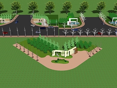 现代道路 美丽乡村新农村市政城市 公路 绿化带节点