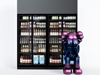 现代冰柜 酒瓶 雕塑 艺术品 工艺品 网红雕塑 酒桶 商用