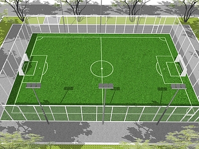 现代足球场 体育公园运动场地 七人制五人制学校足球场 铁艺镂空