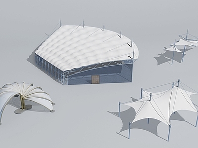 现代遮阳棚 张拉膜 膜结构