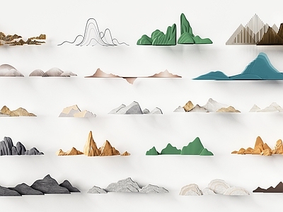 新中式假山 山 山峰 摆件 景观小品 石头 圆林景观 美陈