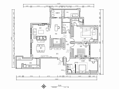 190平大平层CAD施工图