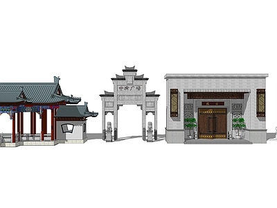 中式牌坊 古建筑门楼 门头