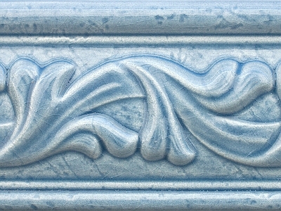 浅蓝色 破片花纹 腰线