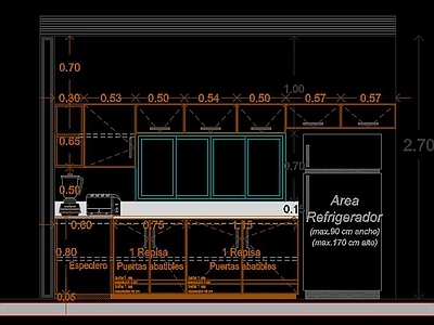 整体厨房CAD施工图