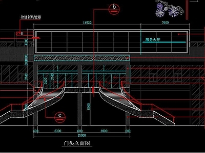 服务大厅CAD 施工图 行政机构