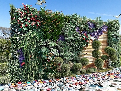 现代植物墙 植物堆 墙 花草 花卉 植物墙 花园