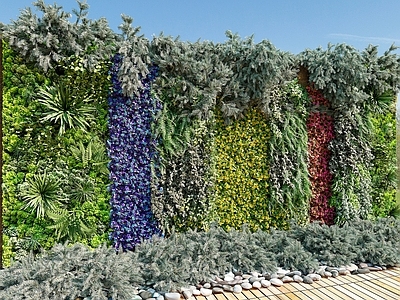 现代植物墙 植物堆 绿植墙 花草 花卉 植物墙 盆栽 绿植 花园