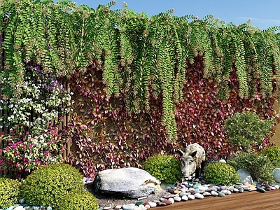 现代植物墙 植物堆 墙 花草 花卉 植物墙 花园