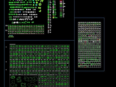 园林景观设计CAD植物平面素材库 施工图