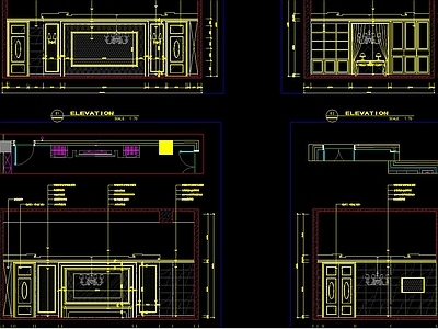 包厢立面图 施工图