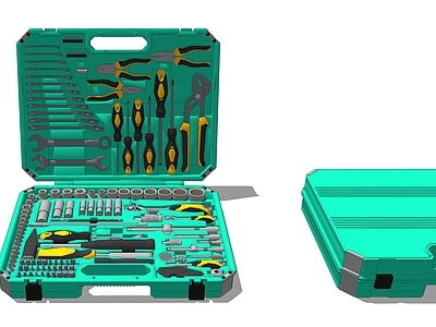 现代维修工具箱 工具箱 五金修理工具 工具墙 工具 扳手 螺丝刀