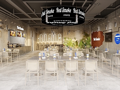 现代奶茶店 备餐区 单层 收银