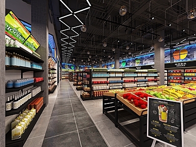 工业风超市 食品架