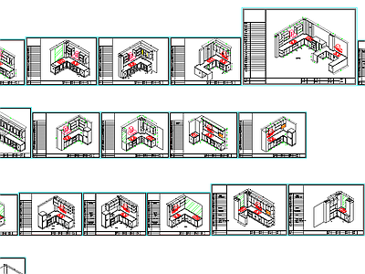 立体橱柜图纸18套 施工图