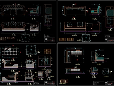家具椅子沙发结构图 施工图