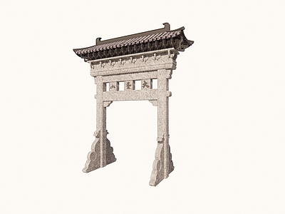 中式景区石材牌坊