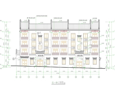 四层古建筑民居 施工图