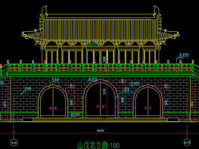 仿古山门 施工图