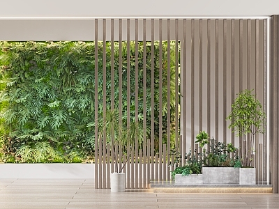 现代绿植墙 花钵 绿植 盆景 绿植景观