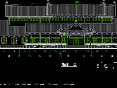 仿古图书馆建筑 施工图