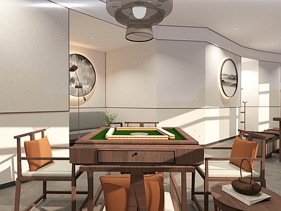 新中式棋牌室 包间设计