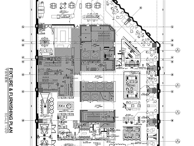 大堂吧平面施工图 竣工图