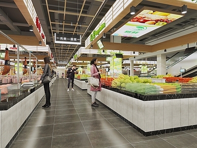 现代超市 菜场