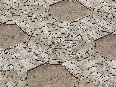 现代砖块路面